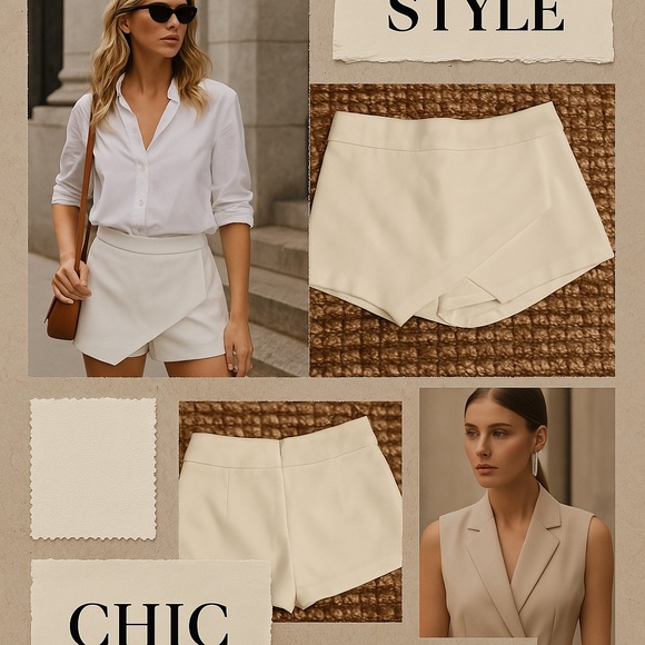 Zara white envelope shorts - Picture 1 of 4